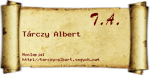 Tárczy Albert névjegykártya