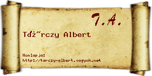Tárczy Albert névjegykártya
