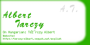 albert tarczy business card